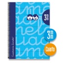 [7CTE003A] Cuadernos espiral 3X3 cuadrovia 4º 70g 80h T/D Lamela (AZUL)