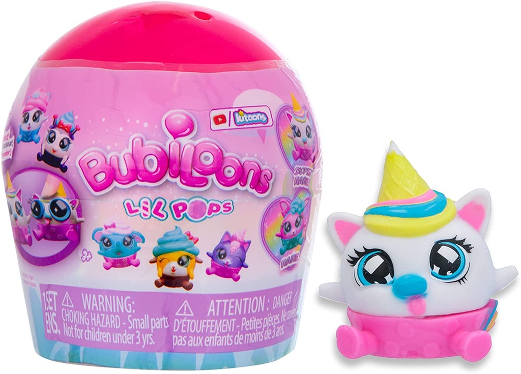 BUBILOONS Lil Pops, Mini Muñeca Animalito Blandita y Coleccionable +3a