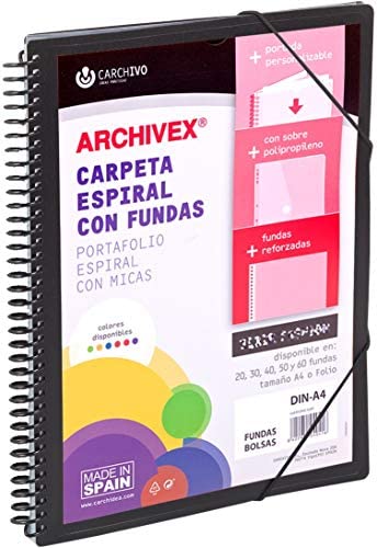 Carpeta espiral 60 fundas A4 canguro Archivex-Star