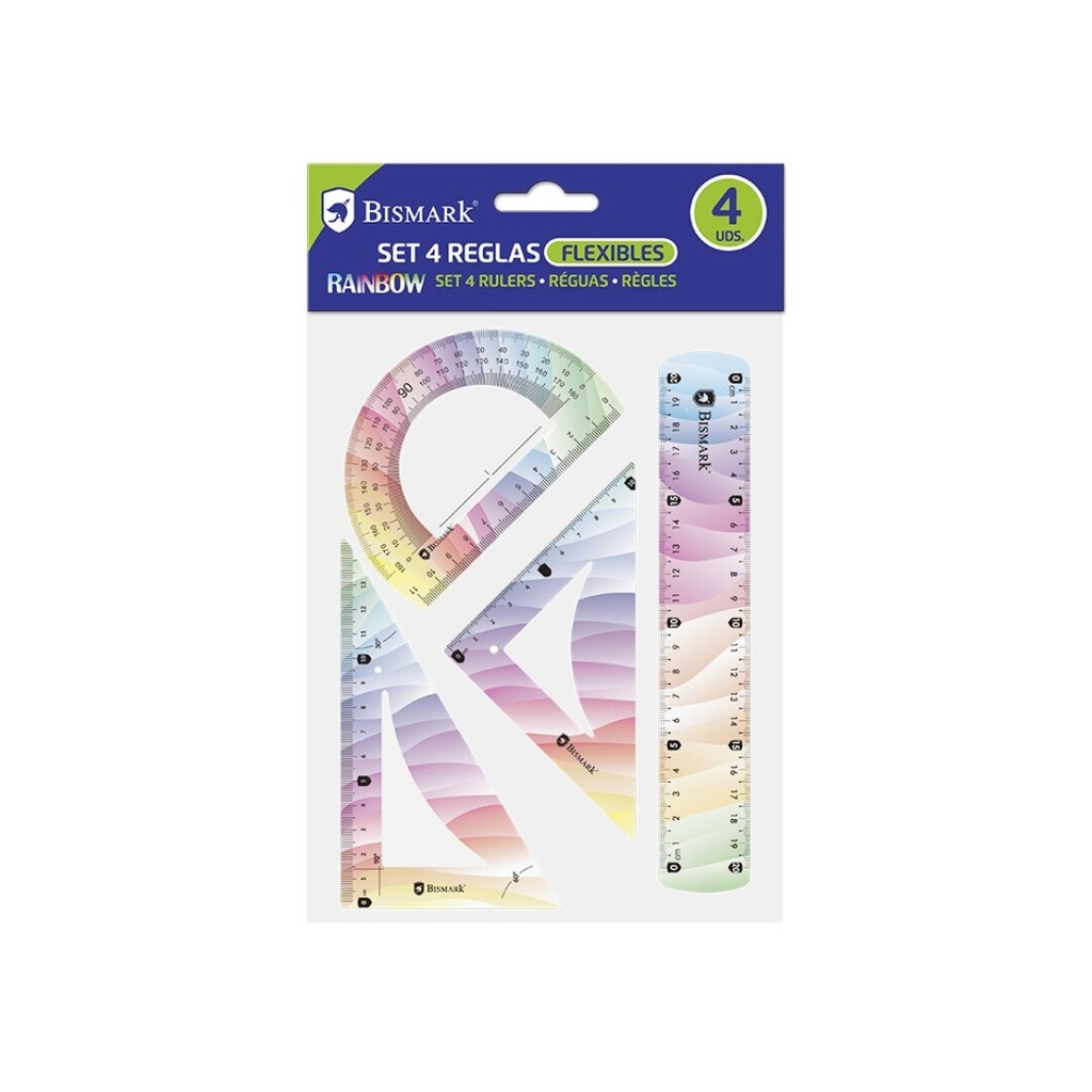 Reglas 4uds Flexibles Rainbow 20cm