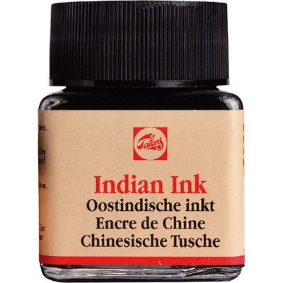 tinta china indian ink 30 ml negra