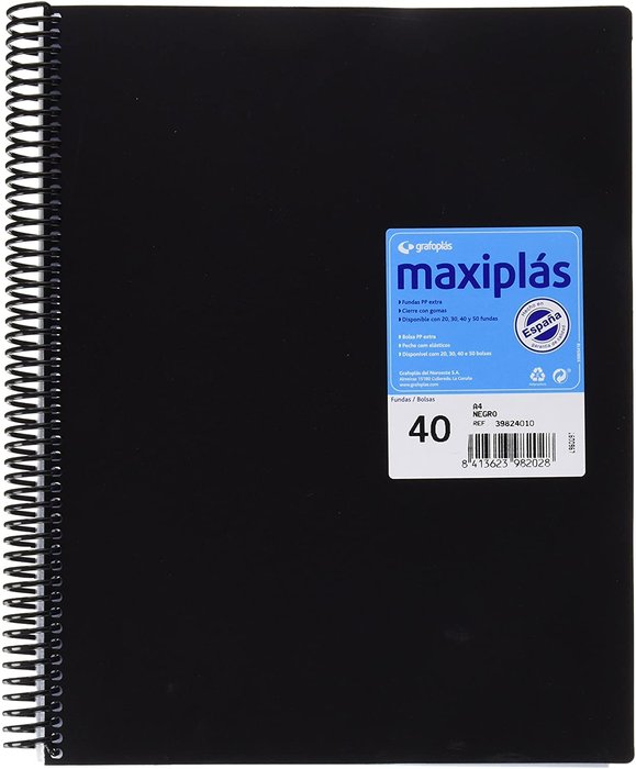 Carpeta espiral 30 fundas A4 translucida Maxiplas (copia)