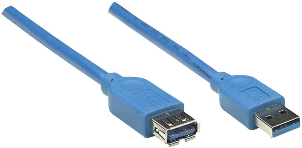 [322379] Cable USB 3.0 A M/ A H 2.0M Manhattan azul
