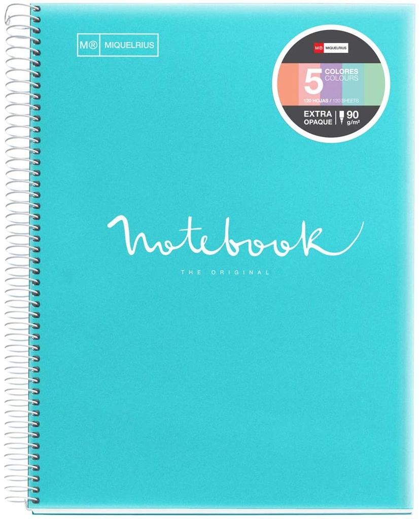 [MR46070] Cuaderno Espiral 5X5 A4 90GR 120H 5B 4T Microperforado Celeste MR