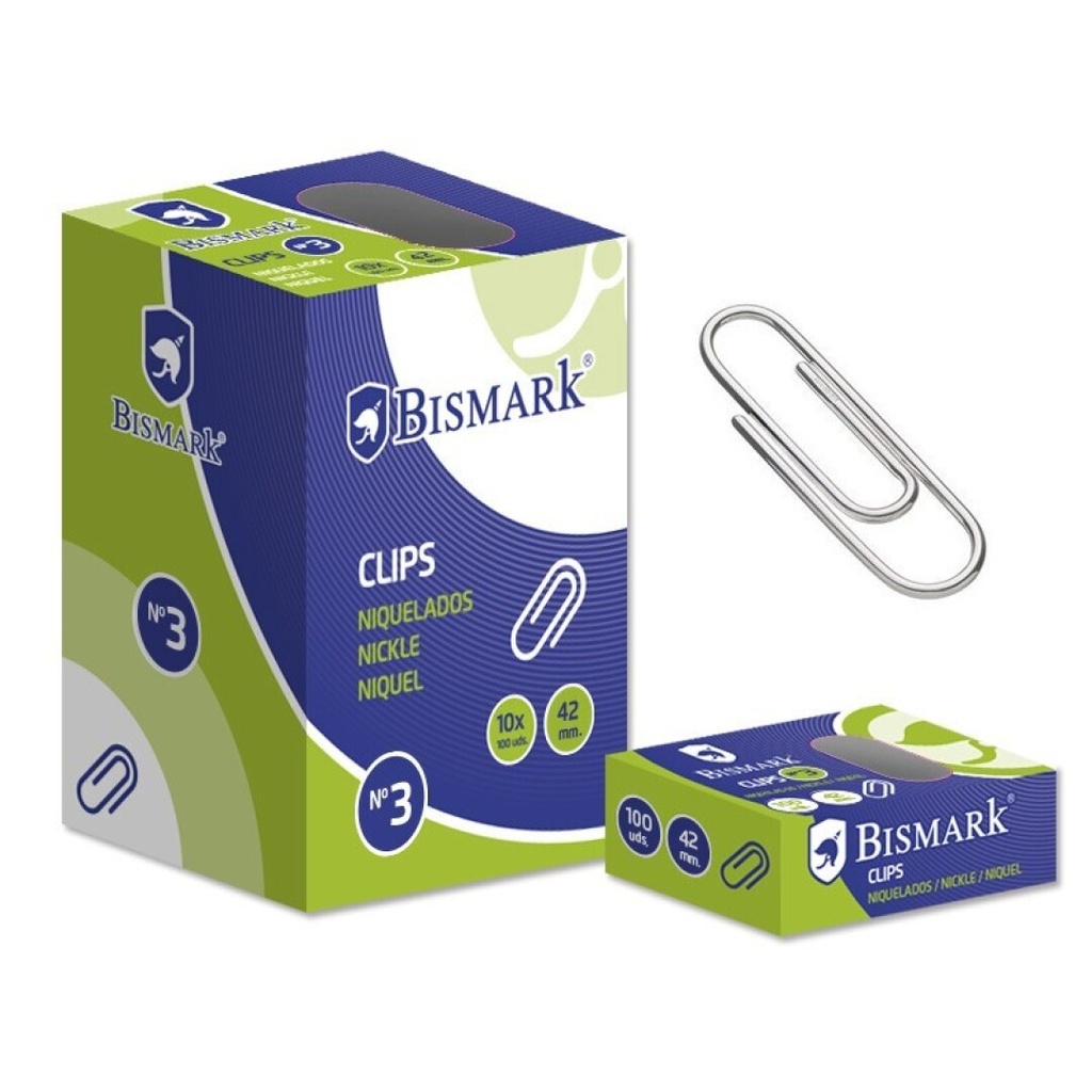 [318275] Clips nº3 42mm niquelados 100uds Bismark