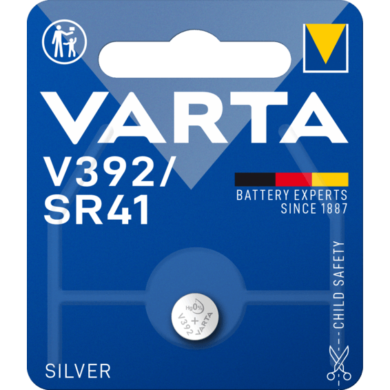 [392101401] Pila V392 AG3 SR41 LR41 oxido plata Varta