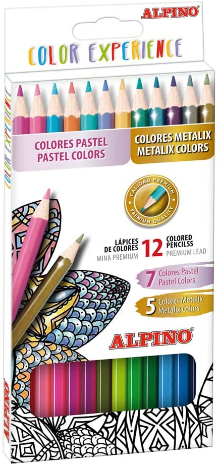 [AL000246] LAPICES 12UDS PREMIUM 7PASTEL+3METALIC ALPINO