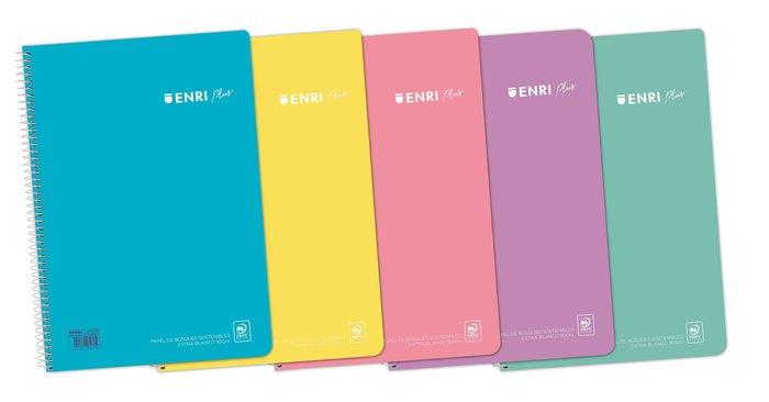 [400150287] Cuaderno espiral 4X4 Fº 80h 90g T/P C/M pastel ENRI