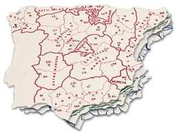 [151512] Plantilla mapa España plastico 15x12,5cm 3uds Liderpapel