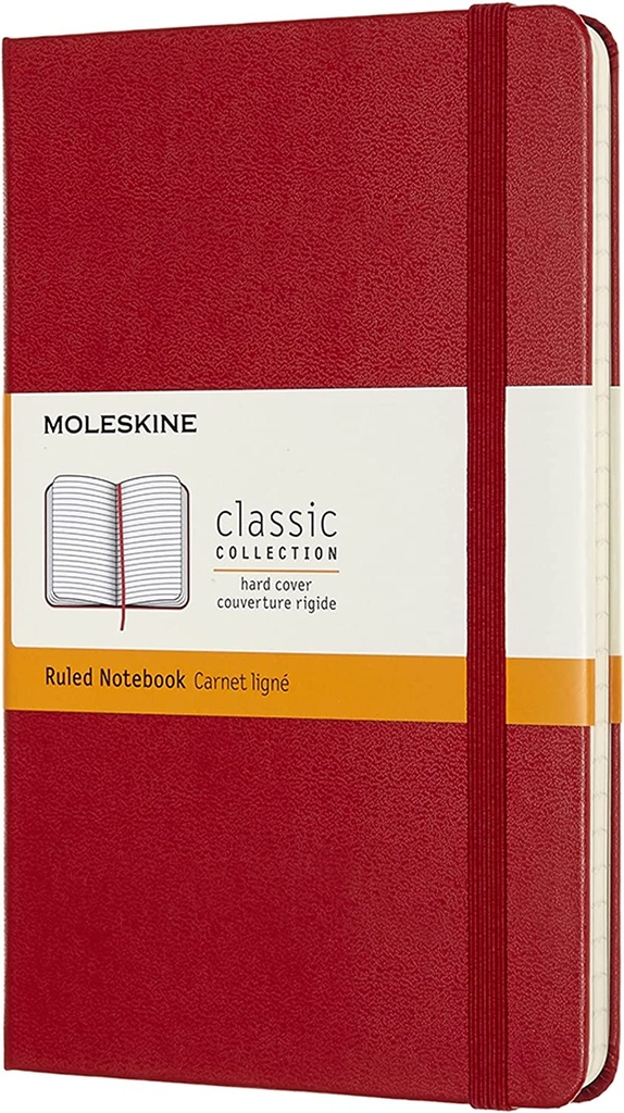 [QP050F2] Libreta clasica tapa dura roja (11,5X18cm) Rayada MOLESKINE