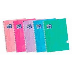 Cuaderno espiral 4x4 Fº 90g 80h T/P pastel Oxford