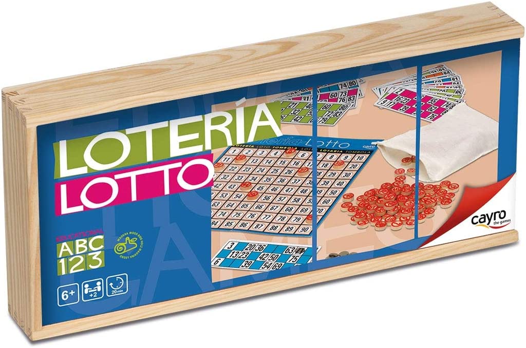 [749] Lotería juego de mesa caja madera +6a CAYRO