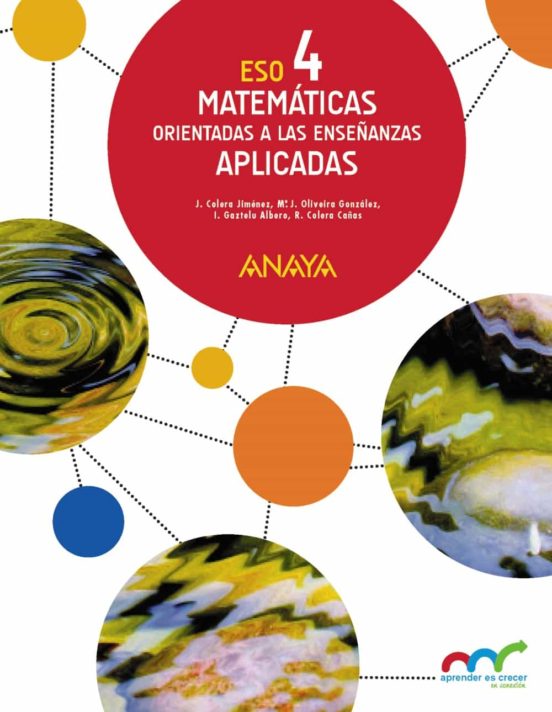 [9788469816417] Matemáticas orientadas a las enseñanzas aplicadas 4º eso aprender es crecer en conexión  (colegios bilingües)