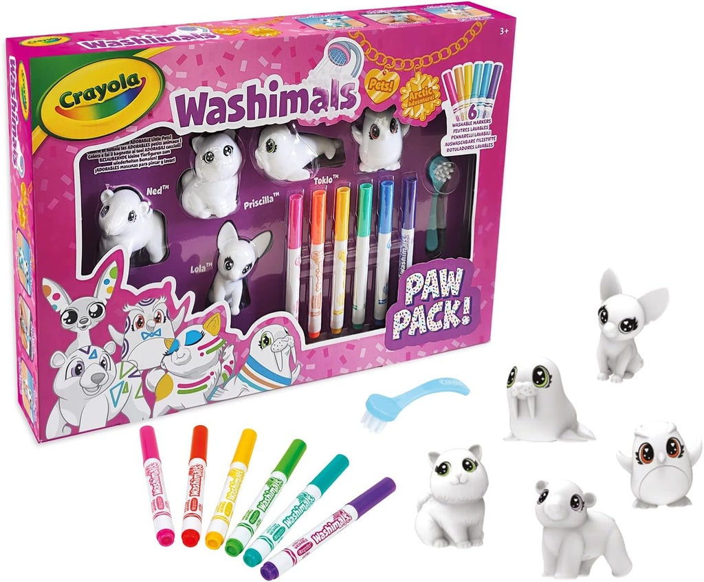 [74-1661] Set 5 mascotas artico Washimals Crayola +3