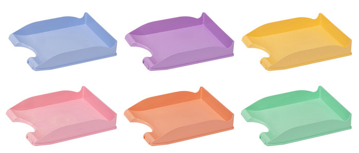 Bandeja apilable plastico opaco pastel Faibo