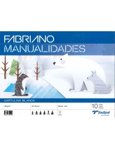 [S0400003] Bloc manualidades 10 cartulinas blanca Sadipal