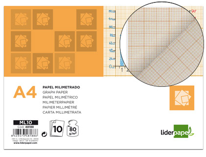 [ML10] Papel dibujo milimetrado 80g 10h Liderpapel