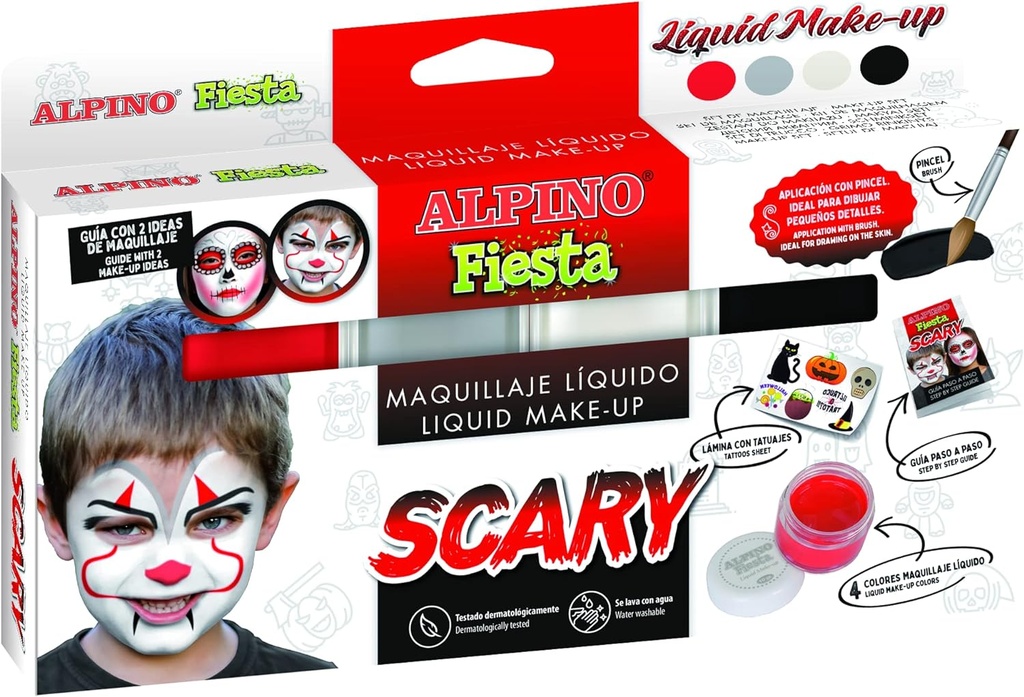 [DL000113] Maquillaje alpino scary caja de 4 colores surtidos + pincel + folleto