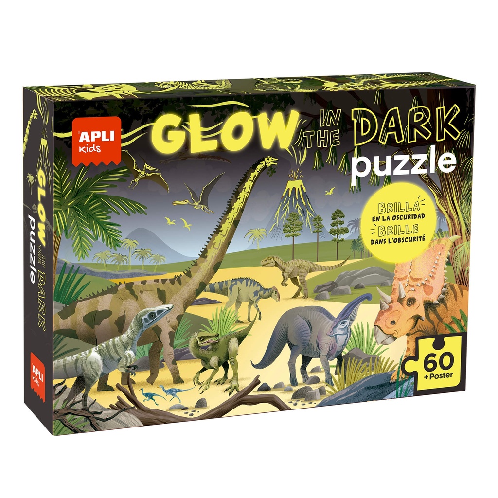 [19435] Puzzle Glow in the Dark Dinosaurios Apli +4