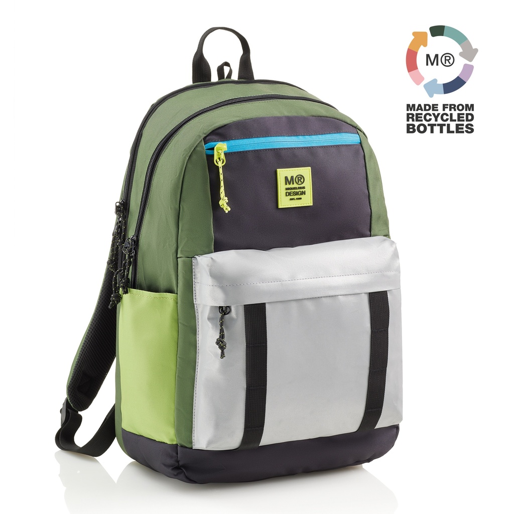 [MR19331] Mochila Triple Amsterdam Reciclada Rider Green MR_24