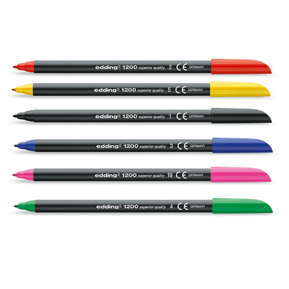 Rotulador 1200 de color de trazo fino 1 rotulador punta redonda de 1 mm - marcador dibujar y escribir Edding