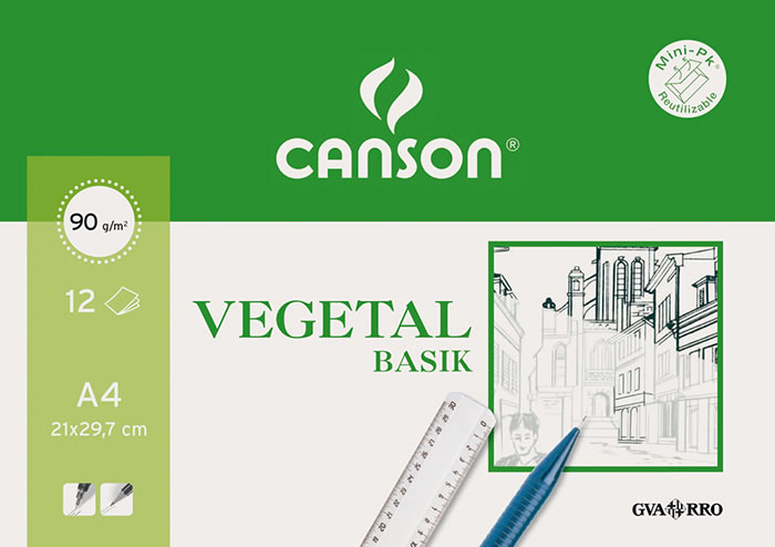 [C200407621] Bloc a4 vegetal 12hj 90g basic canson