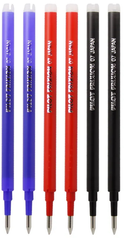 [packfrixion6_1] Recambio boligrafo Frixion borrable pack 6uds (2 azules, 2  negro, 2 rojo)