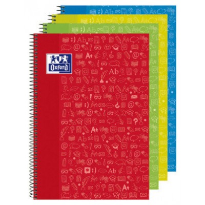 [400136930] Cuaderno espiral 4X4 Fº 90g 80h Lenguaje T/D Write&amp;Erase colores surtidos Oxford