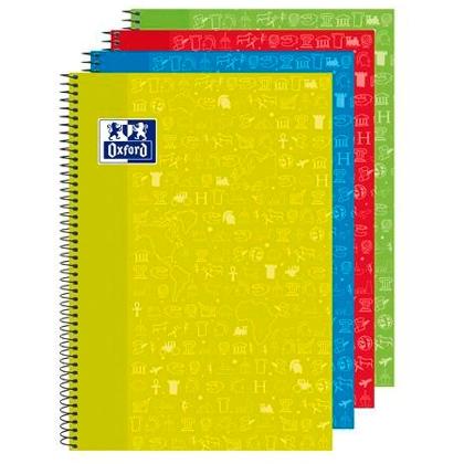 [400136932] Cuaderno espiral 4X4 Fº 90g 80h Sociales T/D Write&amp;Erase colores surtidos Oxford