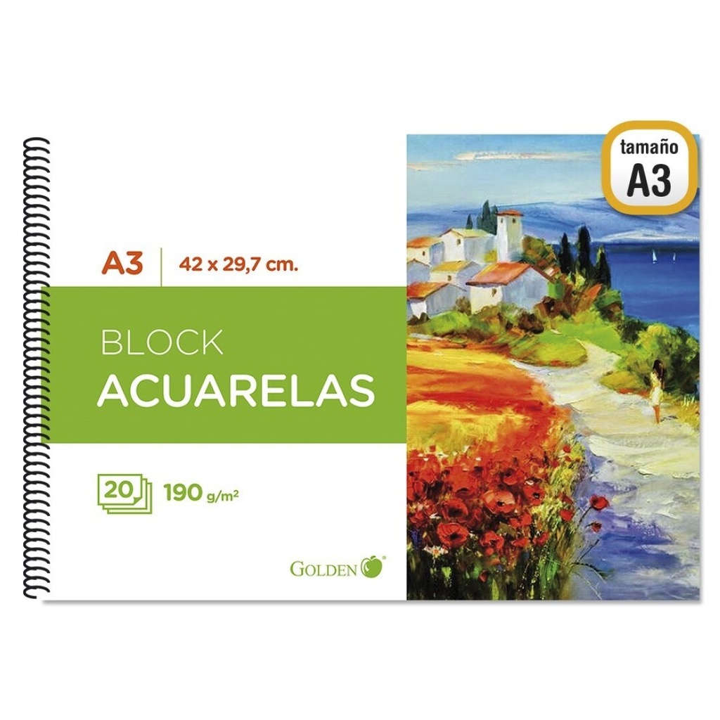 [324281] Bloc acuarela A3 190g 20h Golden