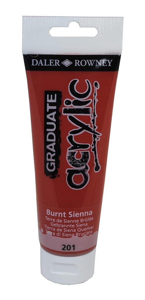 [D123120201] Graduate Acrylic Color Burnt Sienna Tube 120ml Daler Rowney