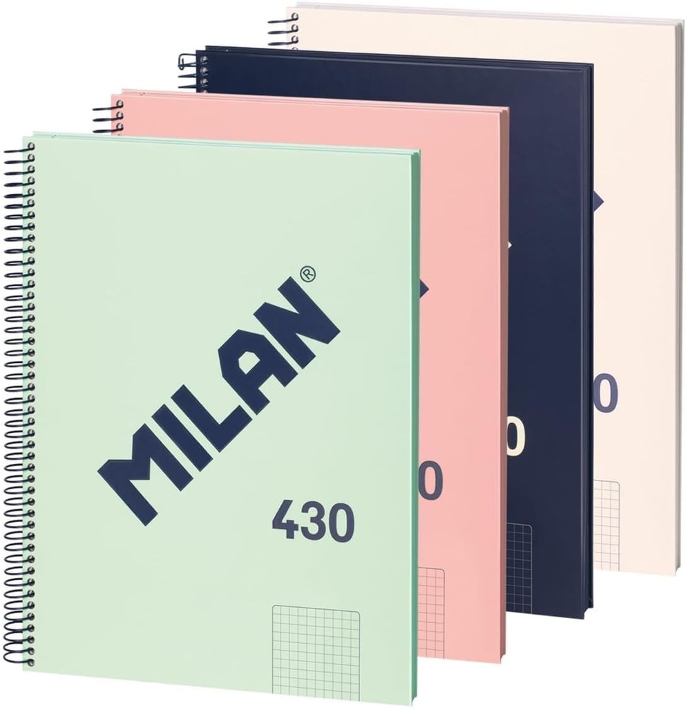 Cuaderno espiral 5X5 A4 95g 80h T/D 4T microperforado Milan