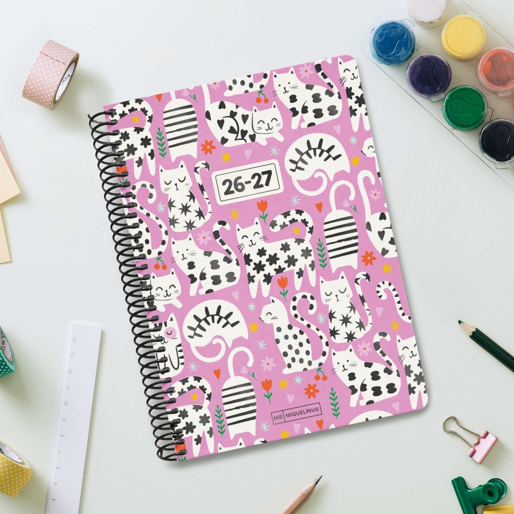 Agenda Escolar Plus Semana Vista Cats 2026-27 Miquelrius