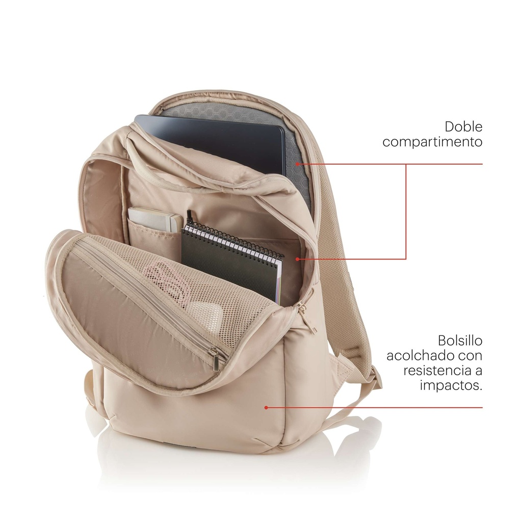 Mochila Mediana Beige Bag To Work Miquelrius