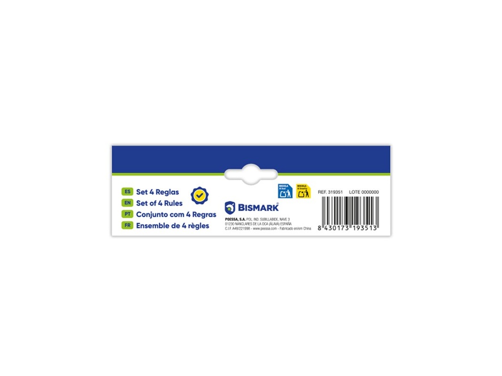 Reglas Juego 30cm HQ transparente Bismark