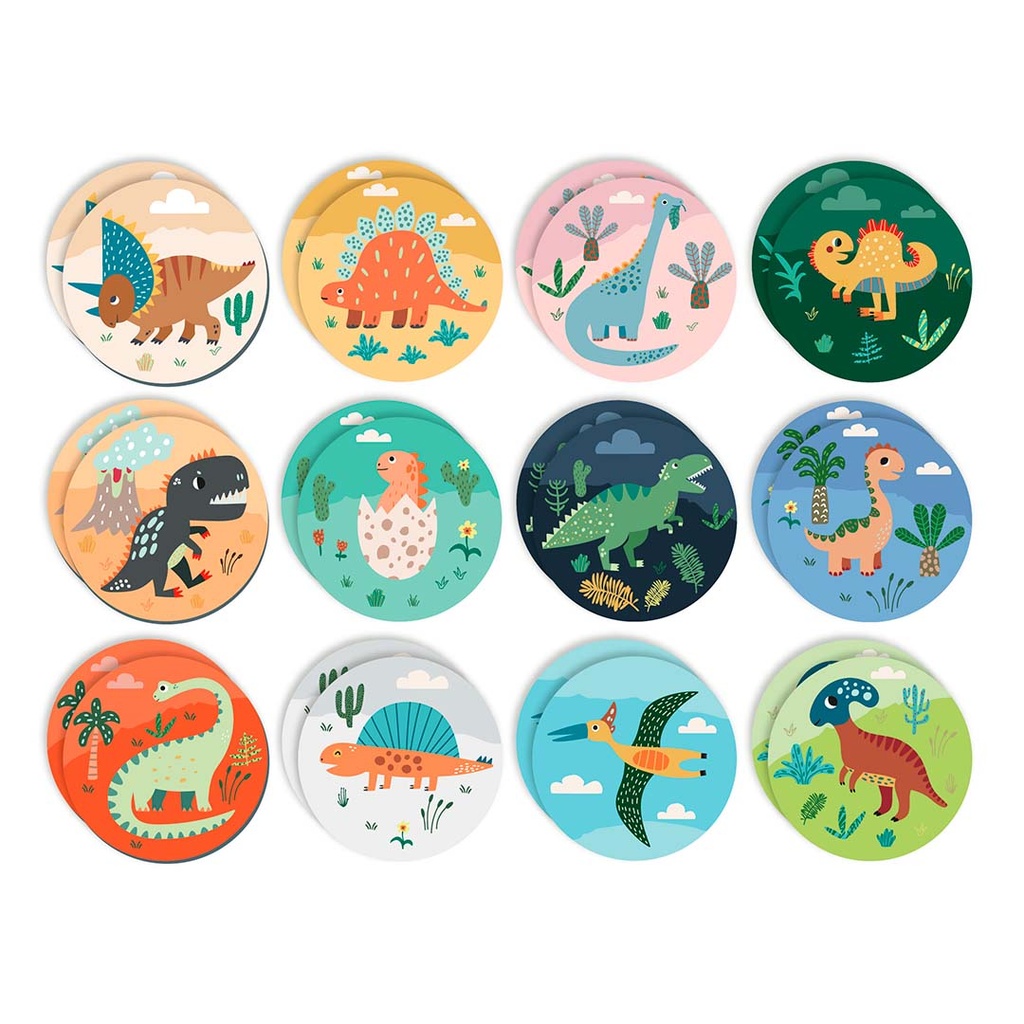 Juego de memoria con temática dinosaurios +3a Apli