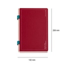 Libreta A5 con doble interior, 86 hojas lisas y 10 punteadas dots, Cubierta de cartón, Lomo de tela, Papel marfil de 70 g/m², Goma portabolígrafos Miquelrius