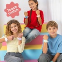 Reloj Infantil Digital redondo, Pantalla Led Táctil, Sistema de 12 Horas, Pila Incluida, Correa de Silicona, Regalo para Niños y Niñas, Medidas 40x225x5mm Back2Fun