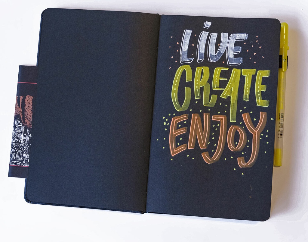 Libreta lisa 130x210mm 140g 80h negras Sakura Sketch Note Book