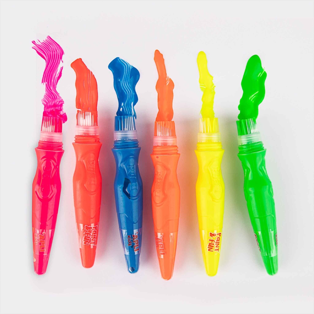 Pinceles pintura tempera de colores fluor Apli +3a