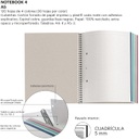 Cuaderno espiral 5X5 A5 80g 120h 2T T/D 4B Microperforado Nordic Melody MR