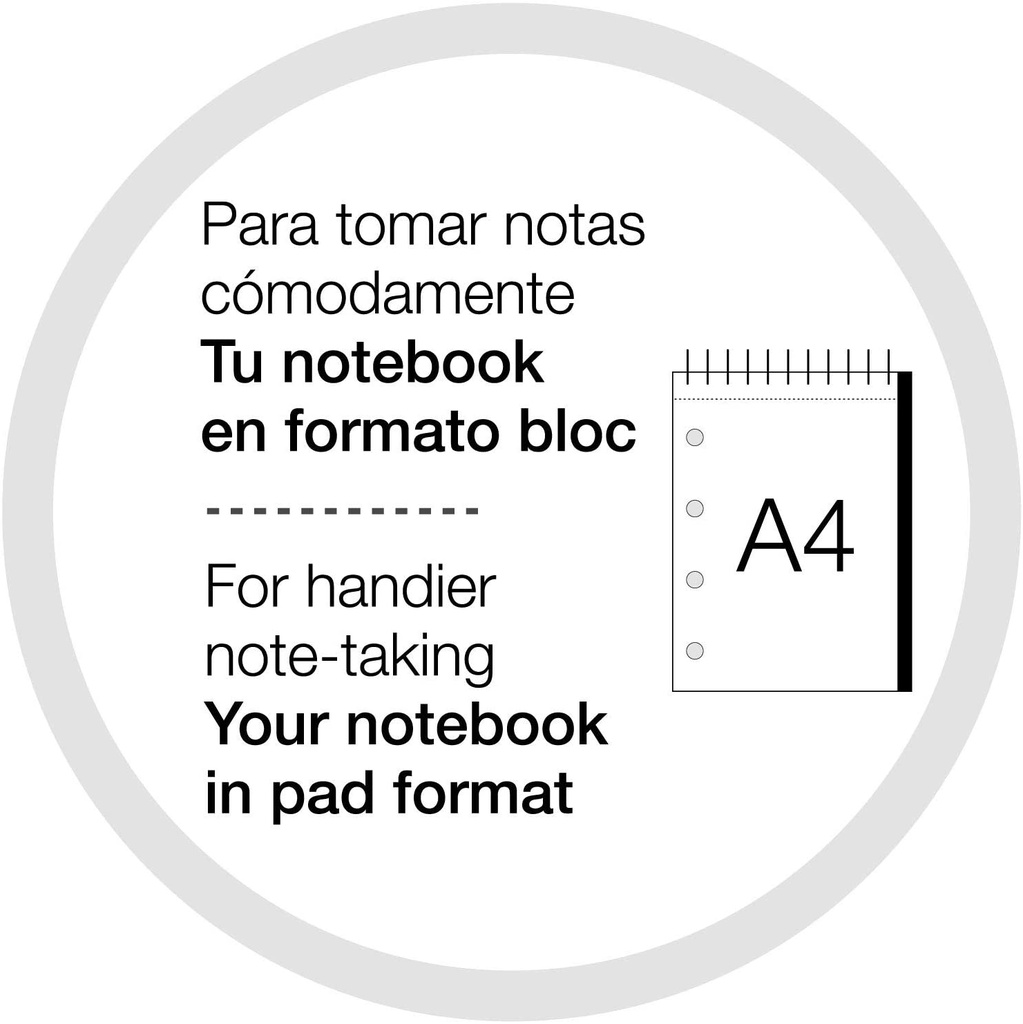 Cuaderno espiral superior 5X5 A4 90g 80h T/D 4T microperforado MR