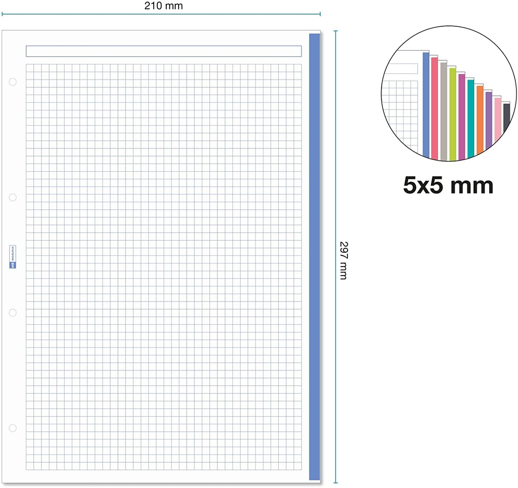 Recambio 5x5 A4 70G 200H 10 Bandas 4T C/M MR