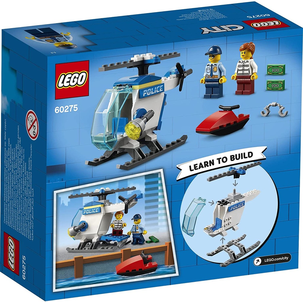 City Policía Helicóptero de Policía Lego +4