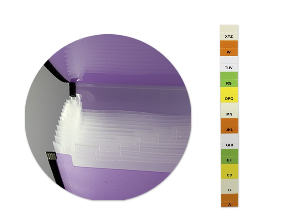 Maletín clasificador fuelle 12 departamentos  colores surtidos
