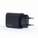 Cargador rápido usb 2xusb tipo C y 3.1 18 W negro Gembird