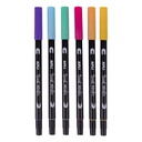 Rotuladores brush doble punta fina 6u pastel Apli