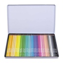 Lapices colores 36 pastel caja metálica Kidea