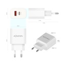 Cargador rápido usb 2xusb tipo C y 3.1 20W blanco Aisens