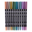 Rotuladores brush vintage doble punta fina 12u Apli
